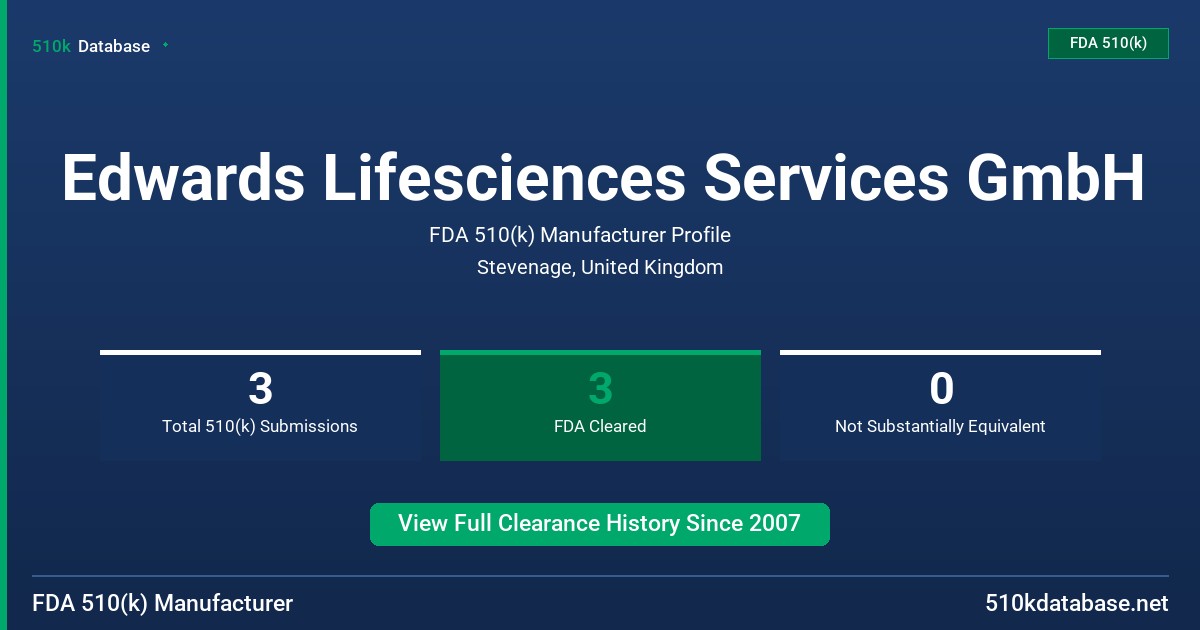 Edwards Lifesciences Services GmbH FDA 510(k) Manufacturer Profile