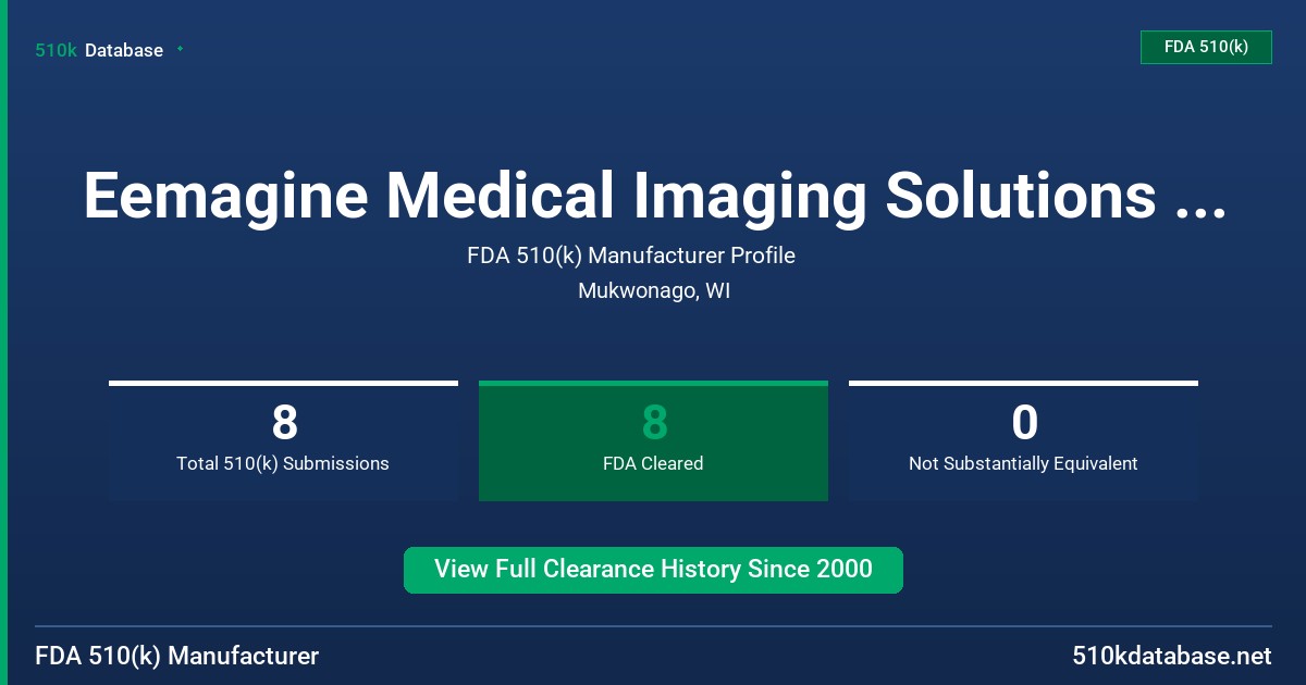 Eemagine Medical Imaging Solutions GmbH FDA 510(k) Manufacturer Profile