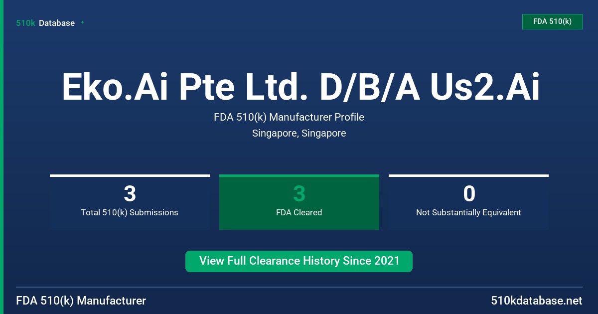 Eko.Ai Pte Ltd. D/B/A Us2.Ai FDA 510(k) Manufacturer Profile