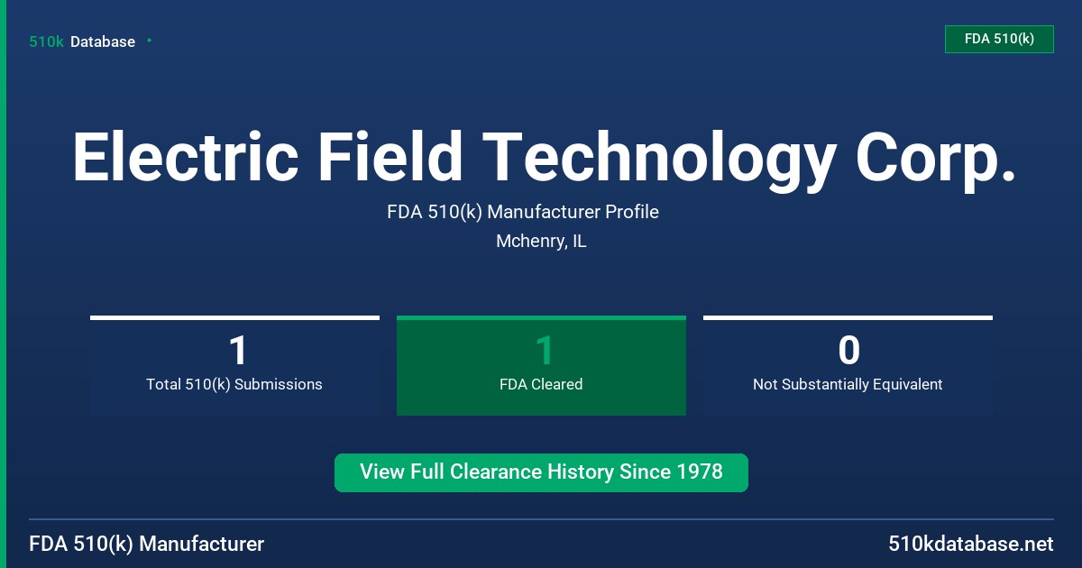 Electric Field Technology Corp. FDA 510(k) Manufacturer Profile
