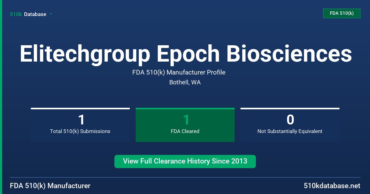 Elitechgroup Epoch Biosciences FDA 510(k) Manufacturer Profile