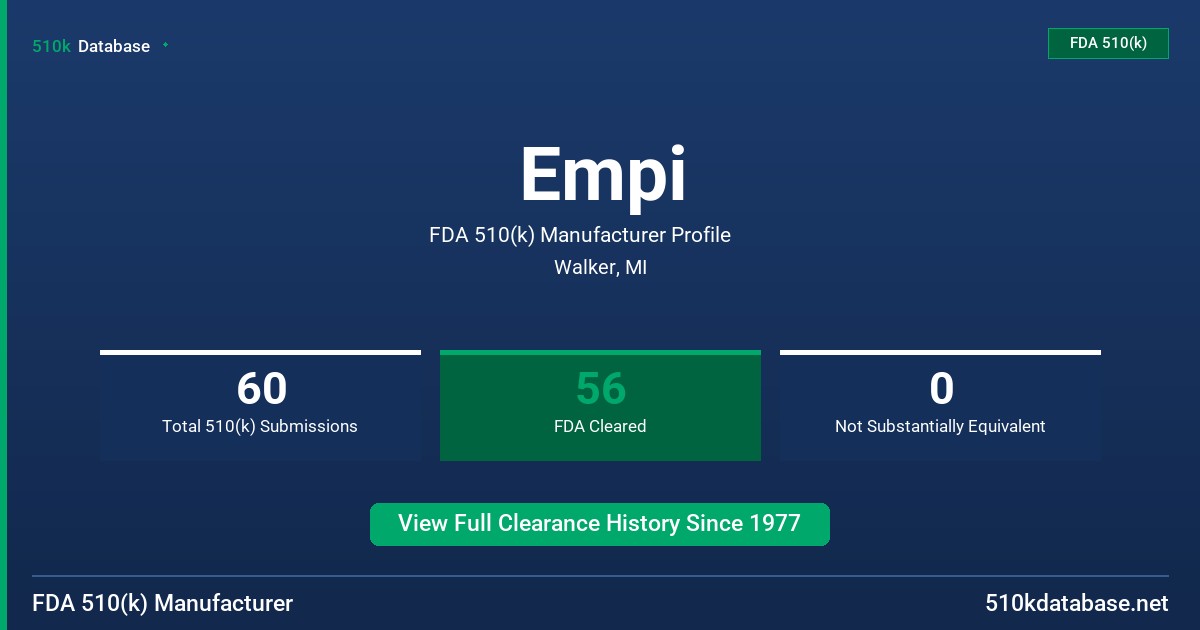 Empi FDA 510(k) Manufacturer Profile