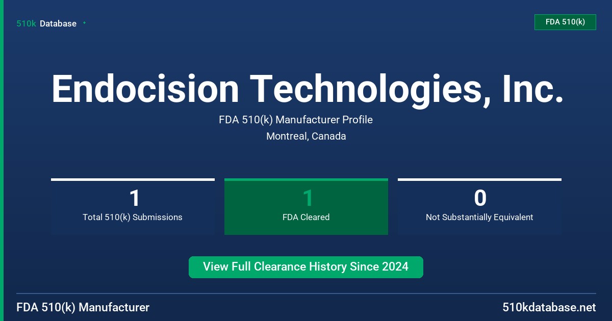 Endocision Technologies, Inc. FDA 510(k) Manufacturer Profile