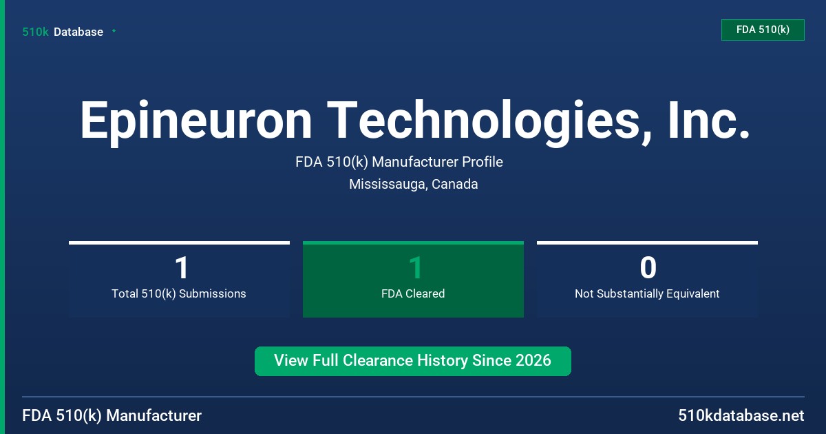 Epineuron Technologies, Inc. FDA 510(k) Manufacturer Profile