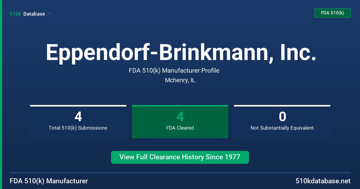 Eppendorf-Brinkmann, Inc. FDA 510(k) Manufacturer Profile
