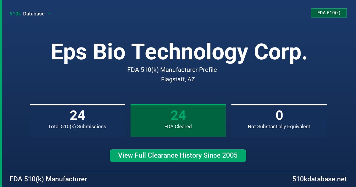 Eps Bio Technology Corp. FDA 510(k) Manufacturer Profile