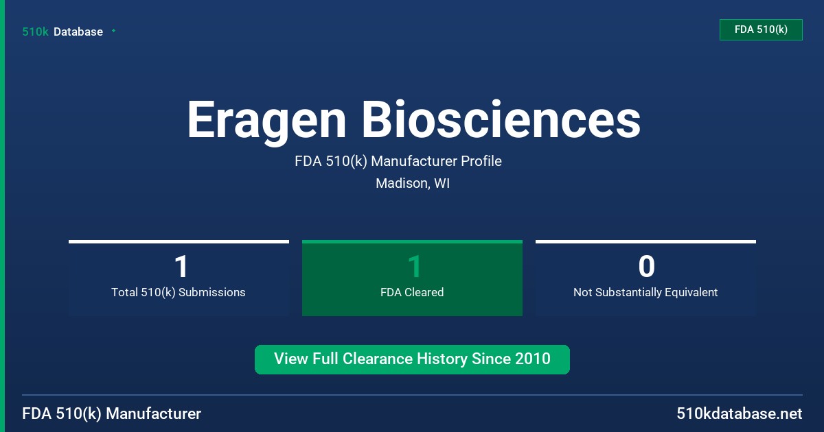 Eragen Biosciences FDA 510(k) Manufacturer Profile
