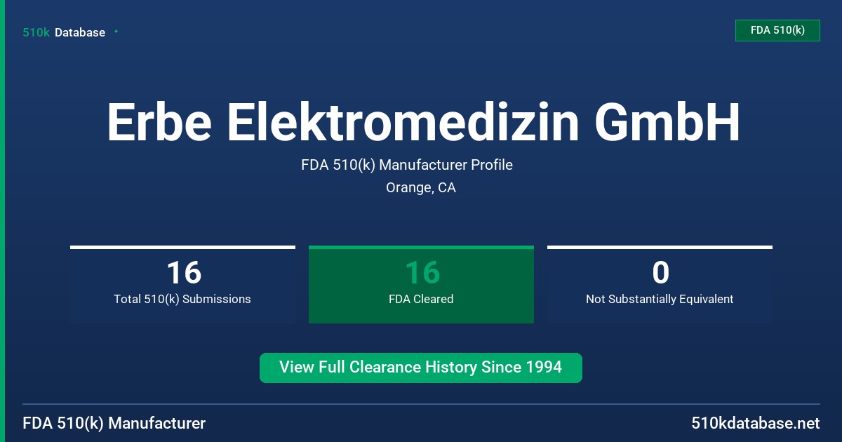 Erbe Elektromedizin GmbH FDA 510(k) Manufacturer Profile