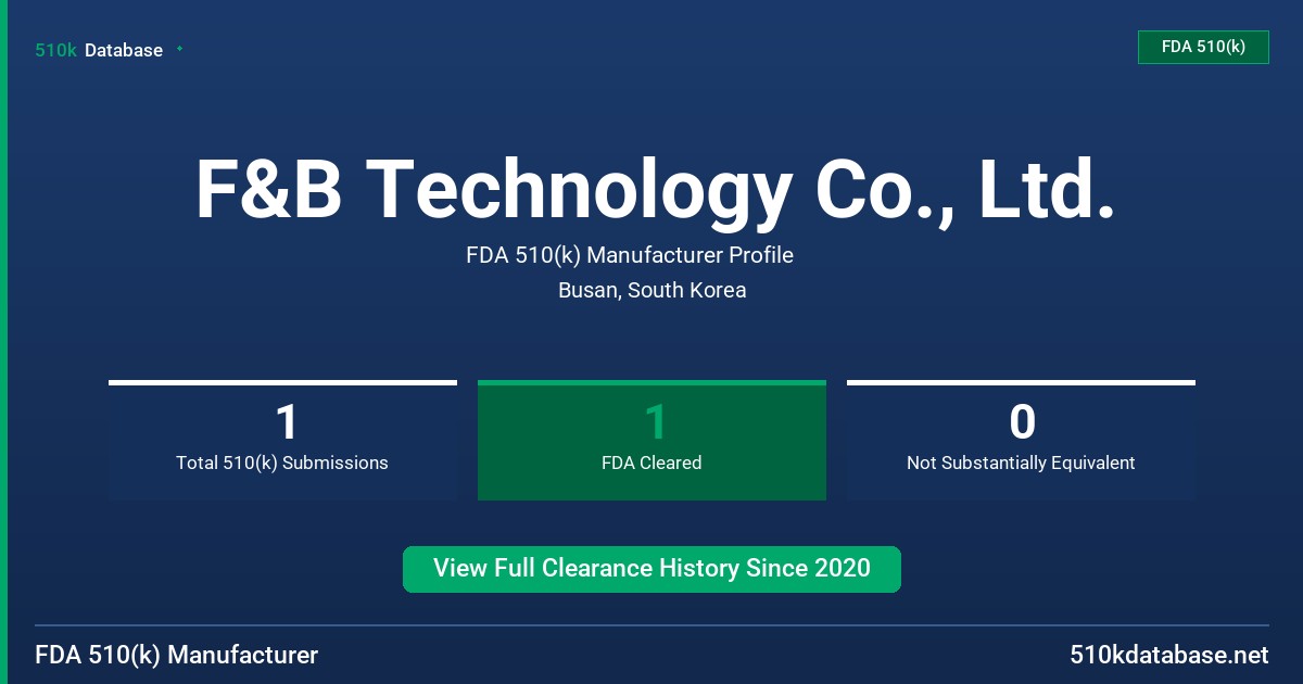 F&B Technology Co., Ltd. FDA 510(k) Manufacturer Profile