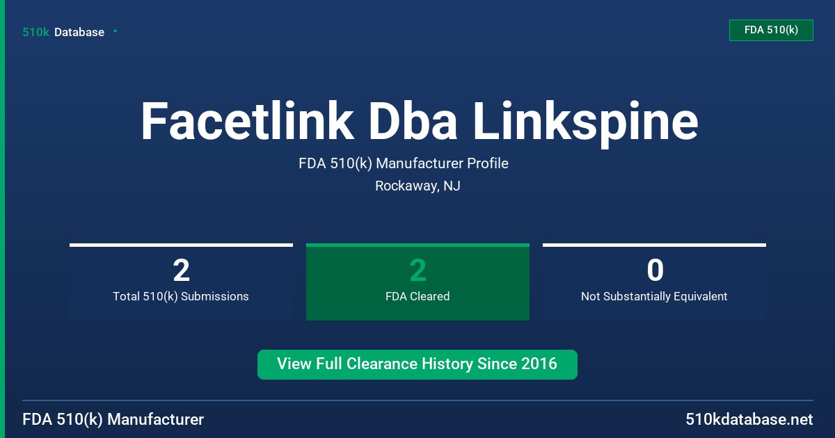 Facetlink Dba Linkspine FDA 510(k) Manufacturer Profile