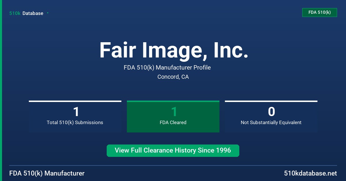 Fair Image, Inc. FDA 510(k) Manufacturer Profile