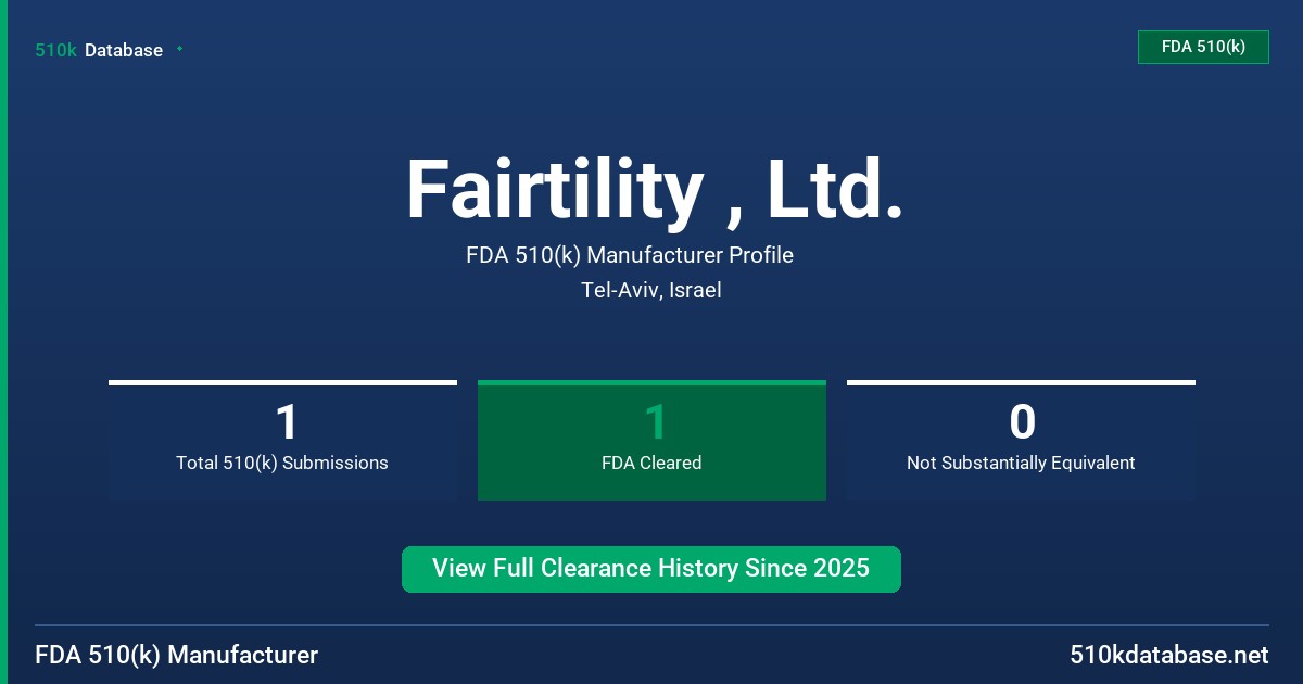 Fairtility , Ltd. FDA 510(k) Manufacturer Profile