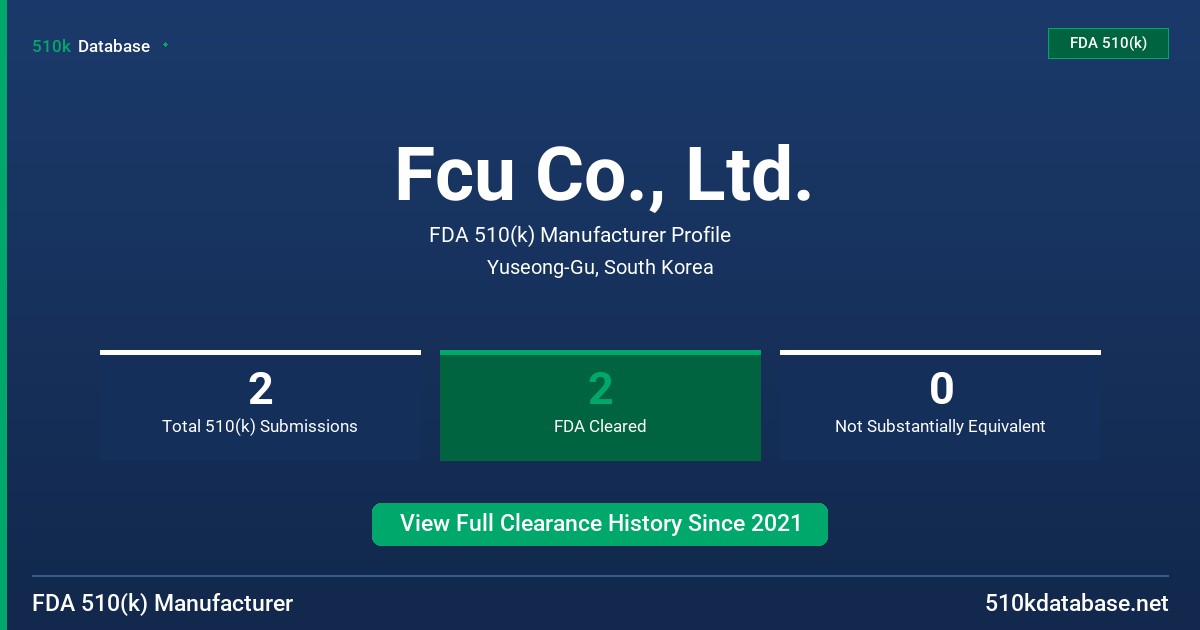 Fcu Co., Ltd. FDA 510(k) Manufacturer Profile