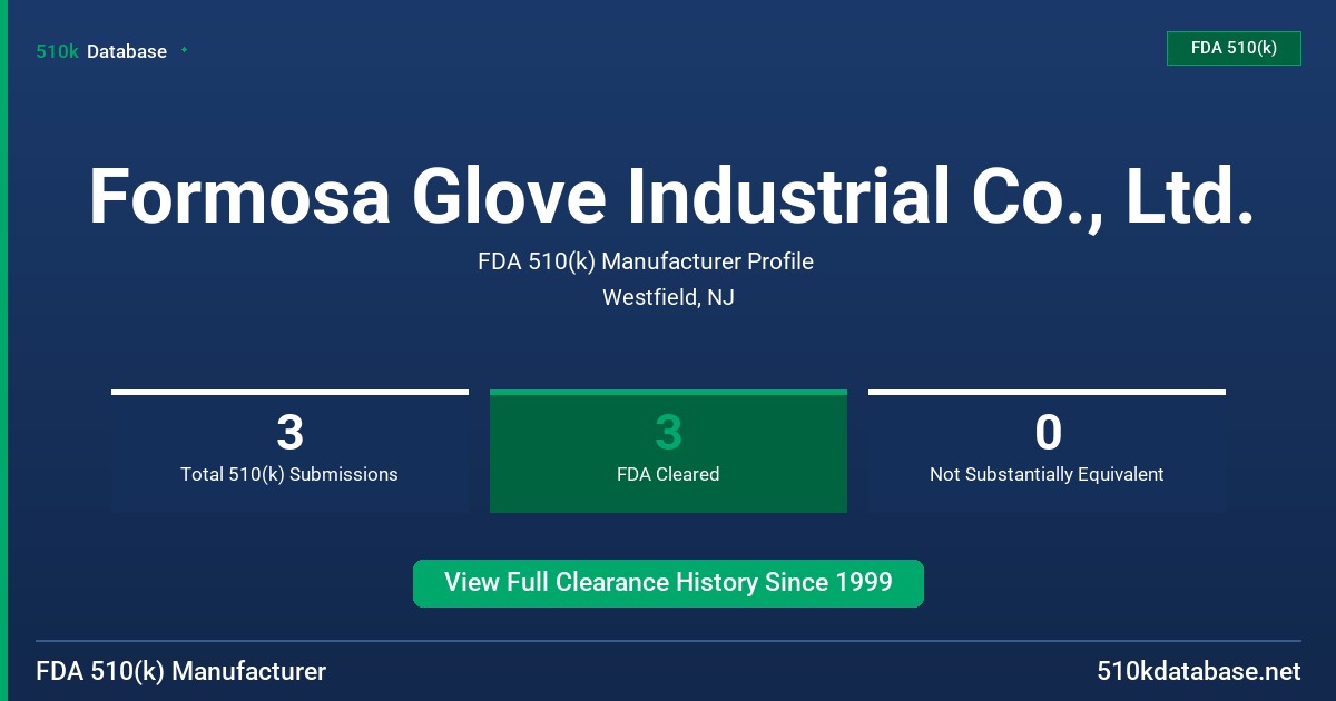 Formosa Glove Industrial Co., Ltd. FDA 510(k) Manufacturer Profile