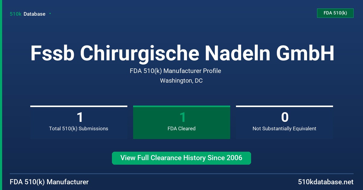 Fssb Chirurgische Nadeln GmbH FDA 510(k) Manufacturer Profile