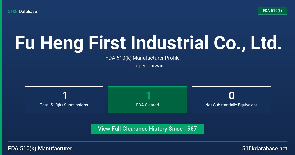 Fu Heng First Industrial Co., Ltd. FDA 510(k) Manufacturer Profile