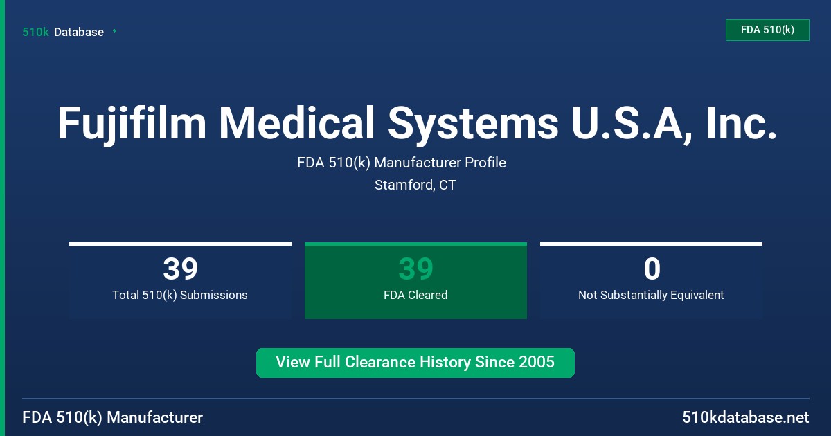 Fujifilm Medical Systems U.S.A, Inc. FDA 510(k) Manufacturer Profile