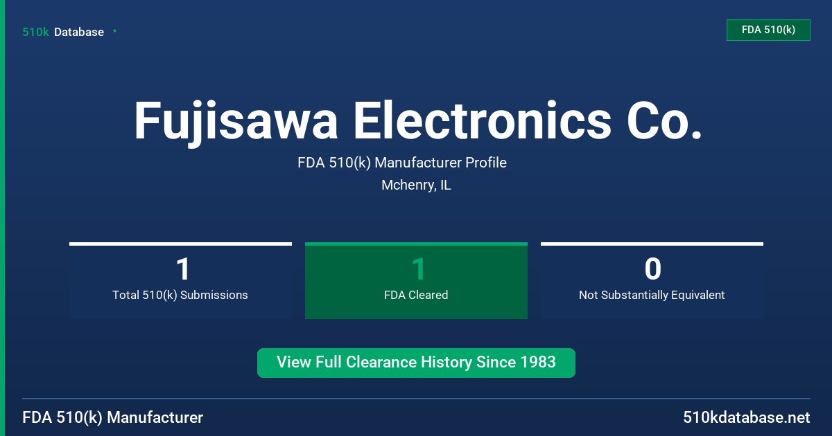 Fujisawa Electronics Co. FDA 510(k) Manufacturer Profile