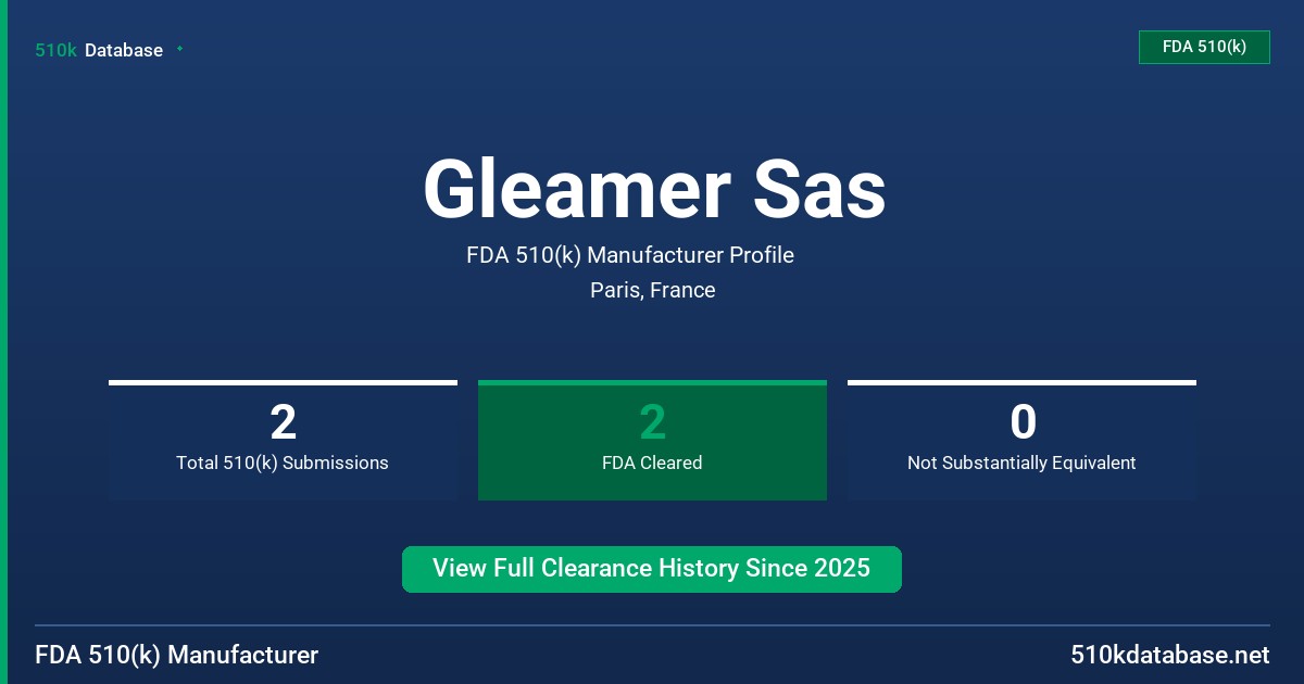 Gleamer Sas FDA 510(k) Manufacturer Profile