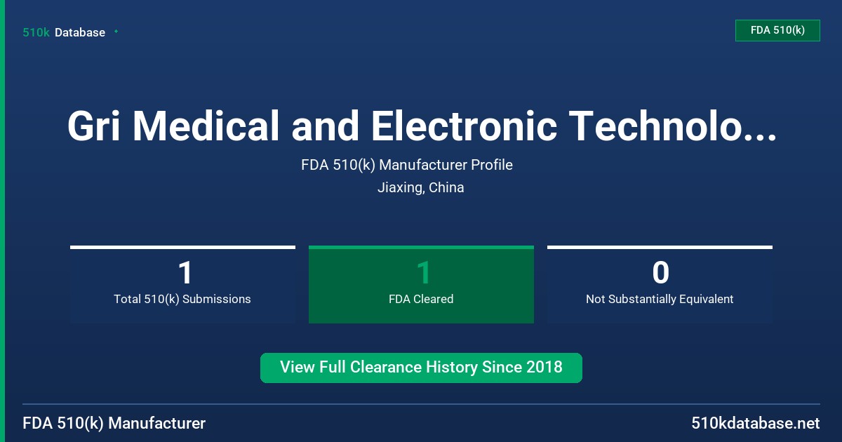 Gri Medical and Electronic Technology Co., Ltd. FDA 510(k) Manufacturer Profile