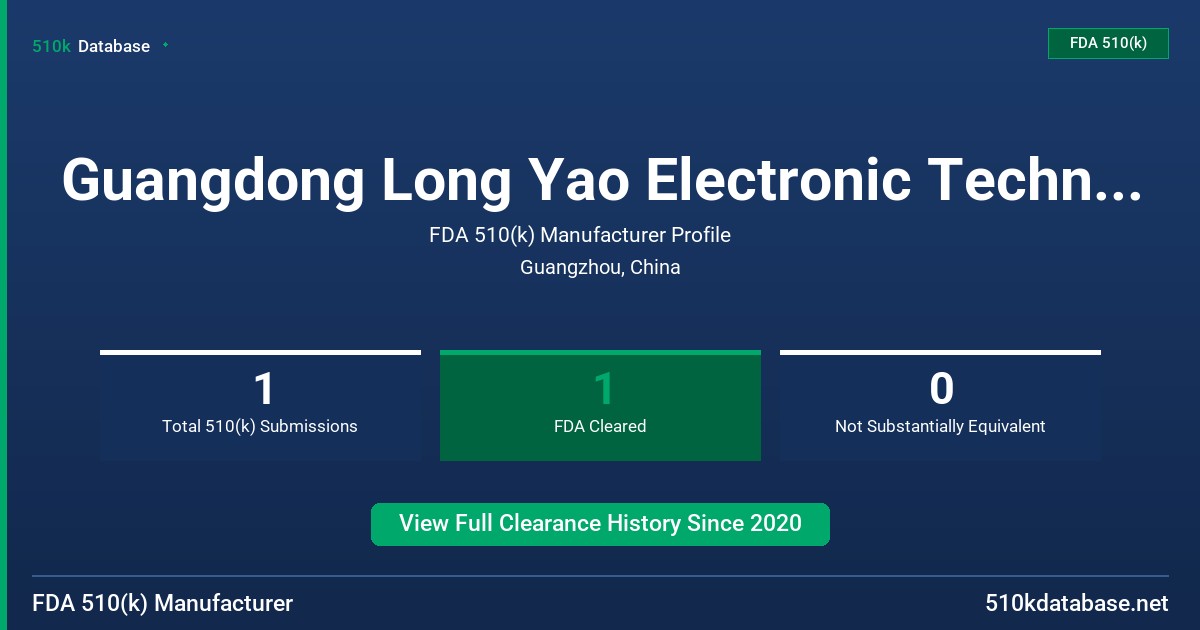Guangdong Long Yao Electronic Technology Co., Ltd. FDA 510(k) Manufacturer Profile