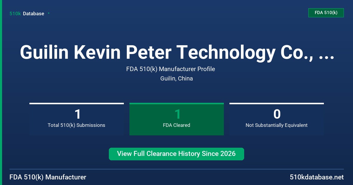 Guilin Kevin Peter Technology Co., Ltd. FDA 510(k) Manufacturer Profile