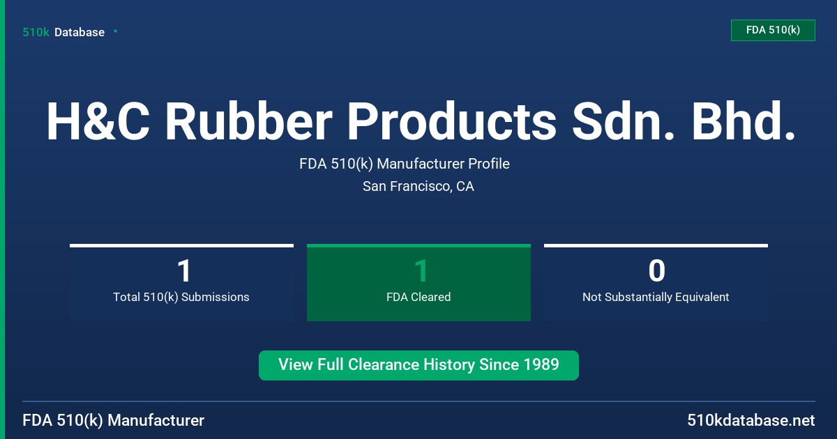 H&C Rubber Products Sdn. Bhd. FDA 510(k) Manufacturer Profile