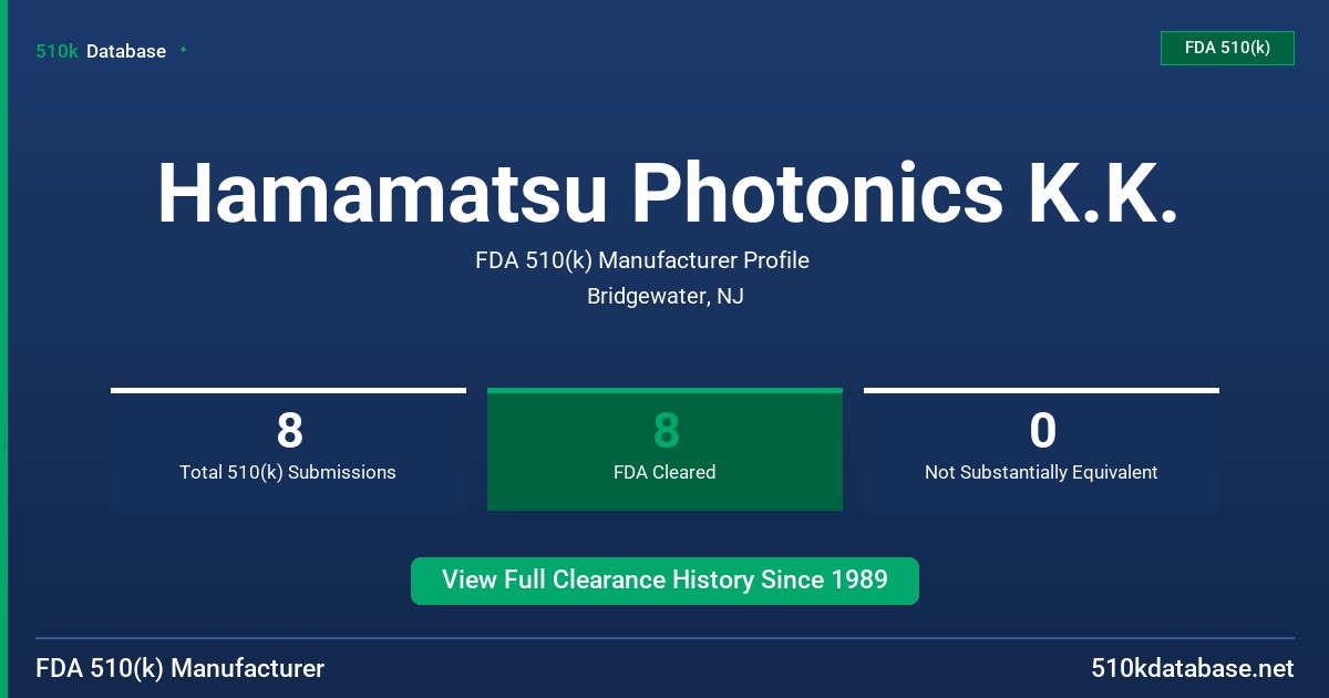 Hamamatsu Photonics K.K. FDA 510(k) Manufacturer Profile