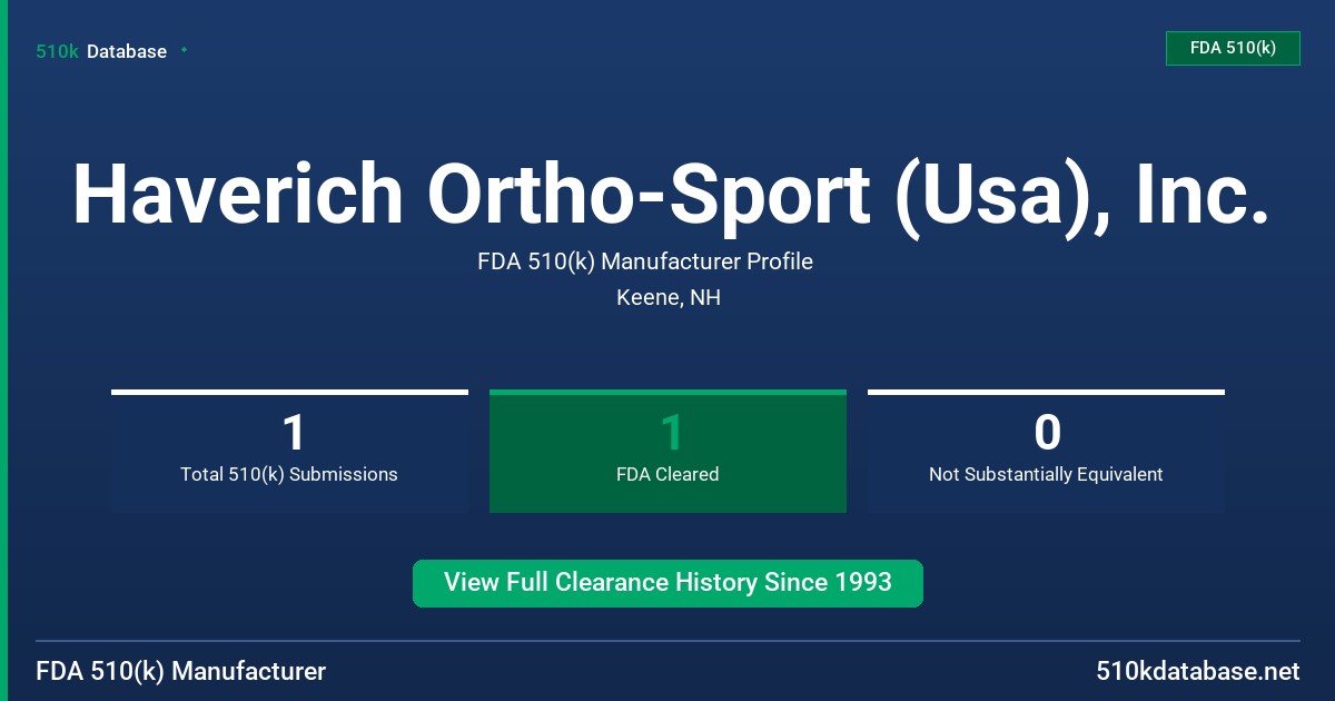 Haverich Ortho-Sport (Usa), Inc. FDA 510(k) Manufacturer Profile