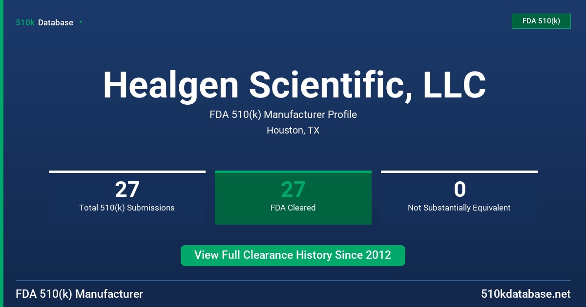 Healgen Scientific, LLC FDA 510(k) Manufacturer Profile