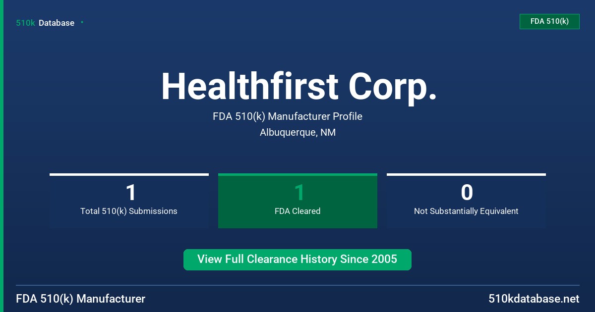 Healthfirst Corp. FDA 510(k) Manufacturer Profile