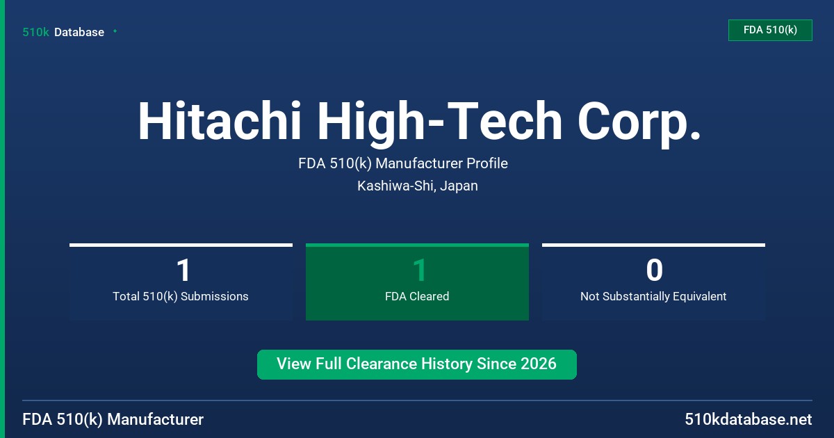 Hitachi High-Tech Corp. FDA 510(k) Manufacturer Profile