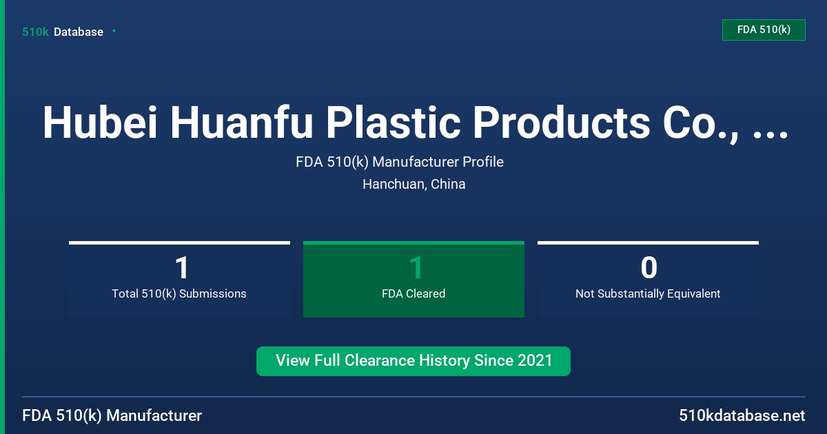 Hubei Huanfu Plastic Products Co., Ltd. FDA 510(k) Manufacturer Profile