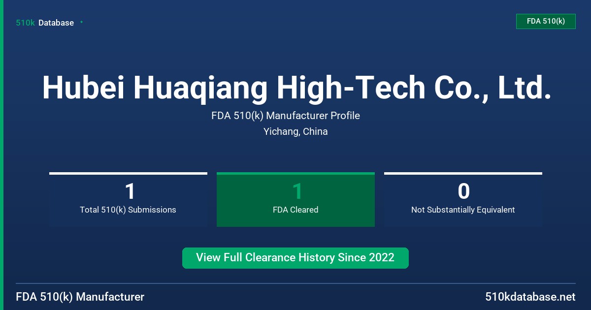 Hubei Huaqiang High-Tech Co., Ltd. FDA 510(k) Manufacturer Profile