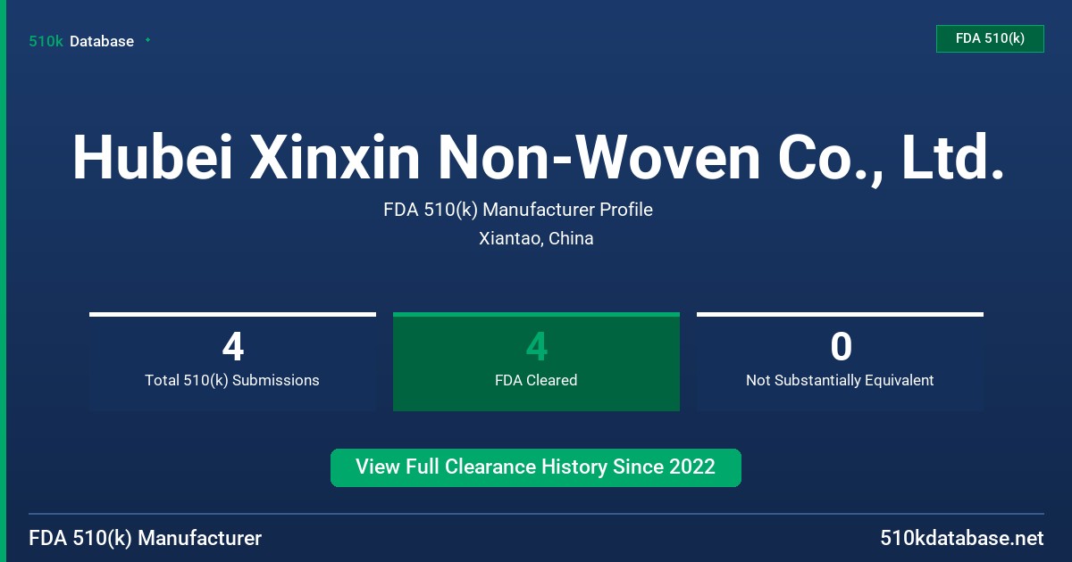 Hubei Xinxin Non-Woven Co., Ltd. FDA 510(k) Manufacturer Profile