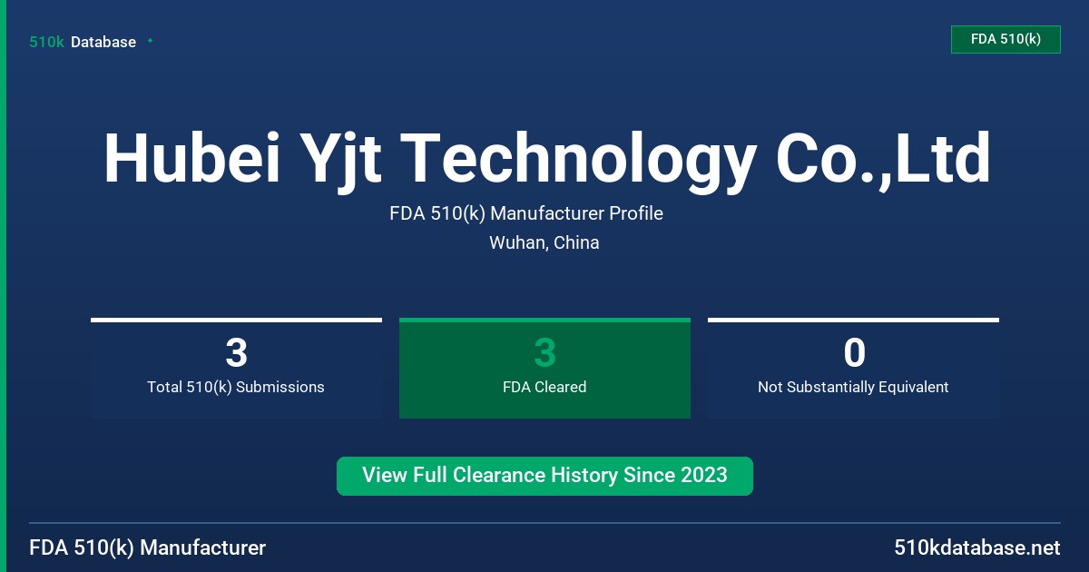Hubei Yjt Technology Co.,Ltd FDA 510(k) Manufacturer Profile