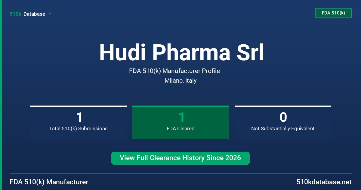 Hudi Pharma Srl FDA 510(k) Manufacturer Profile