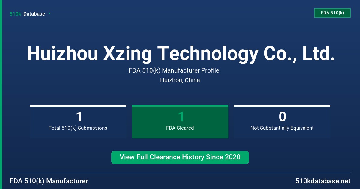Huizhou Xzing Technology Co., Ltd. FDA 510(k) Manufacturer Profile