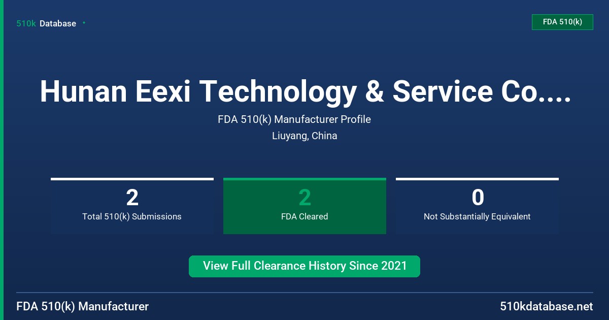 Hunan Eexi Technology & Service Co., Ltd. FDA 510(k) Manufacturer Profile