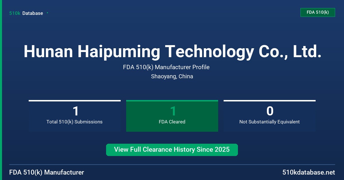 Hunan Haipuming Technology Co., Ltd. FDA 510(k) Manufacturer Profile