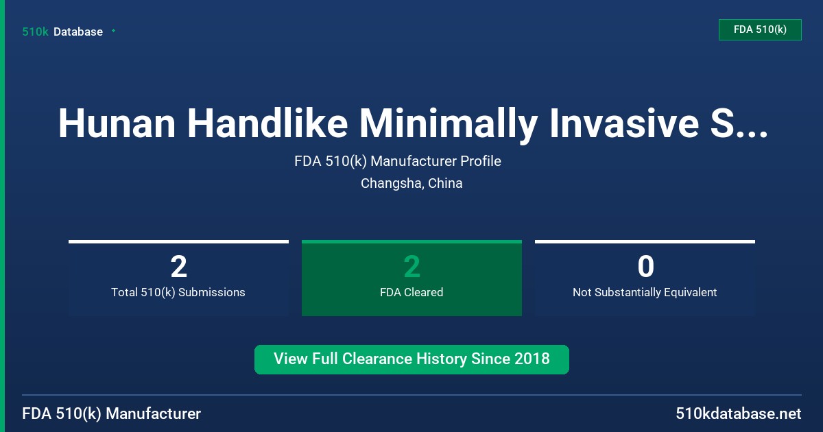Hunan Handlike Minimally Invasive Surgery Co., Ltd. FDA 510(k) Manufacturer Profile