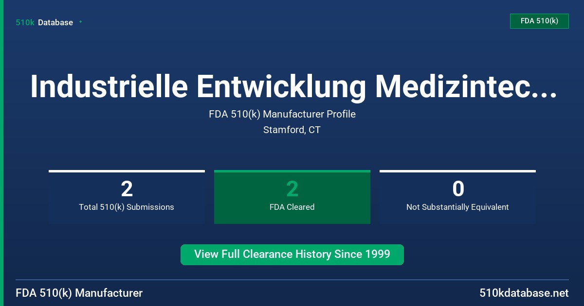 Industrielle Entwicklung Medizintechnik Und Vertri FDA 510(k) Manufacturer Profile