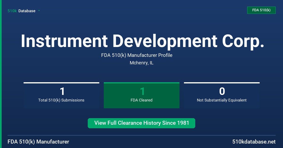 Instrument Development Corp. FDA 510(k) Manufacturer Profile