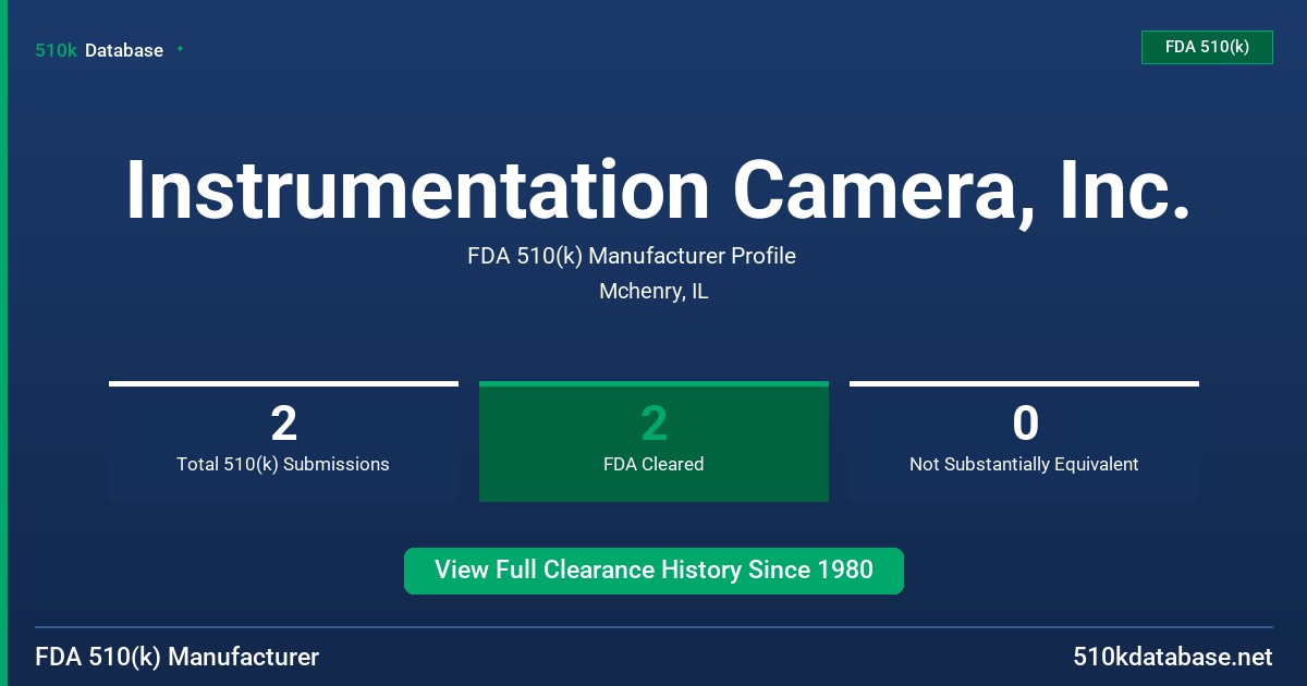 Instrumentation Camera, Inc. FDA 510(k) Manufacturer Profile