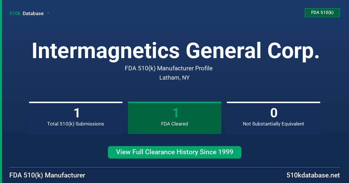 Intermagnetics General Corp. FDA 510(k) Manufacturer Profile