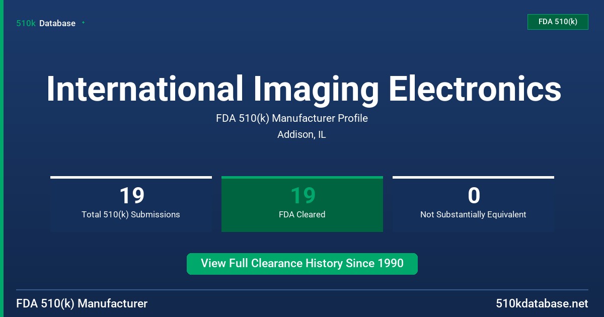 International Imaging Electronics FDA 510(k) Manufacturer Profile