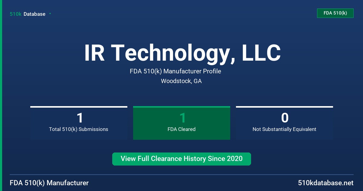 IR Technology, LLC FDA 510(k) Manufacturer Profile