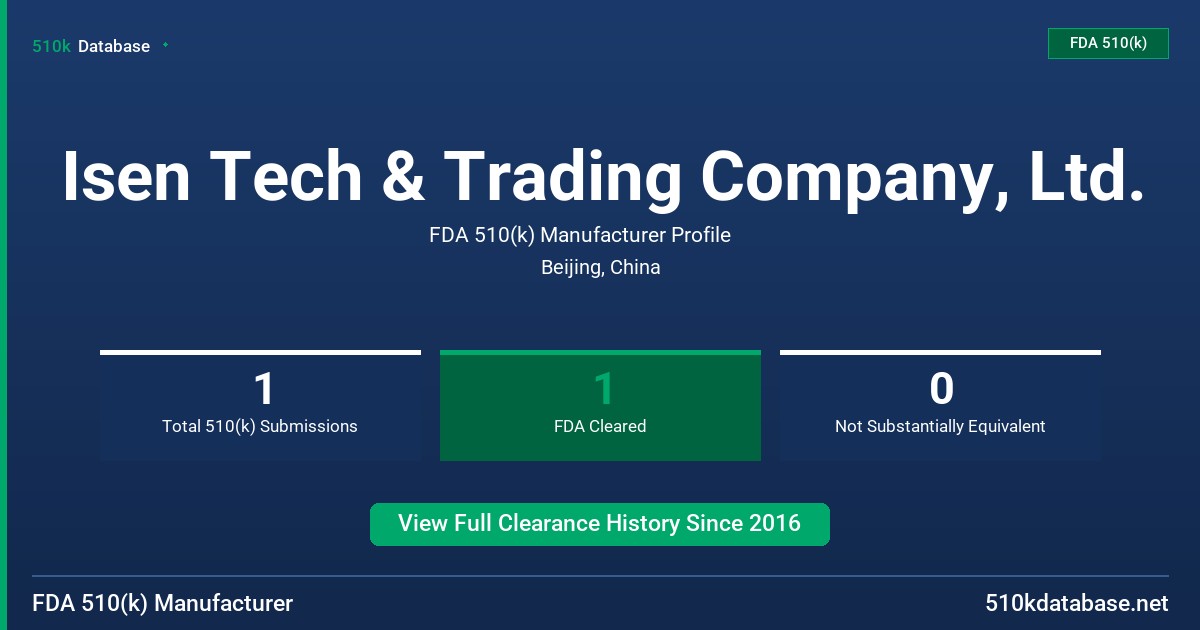 Isen Tech & Trading Company, Ltd. FDA 510(k) Manufacturer Profile