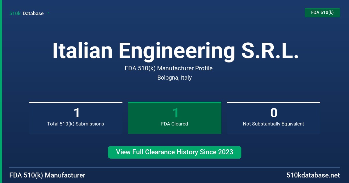 Italian Engineering S.R.L. FDA 510(k) Manufacturer Profile