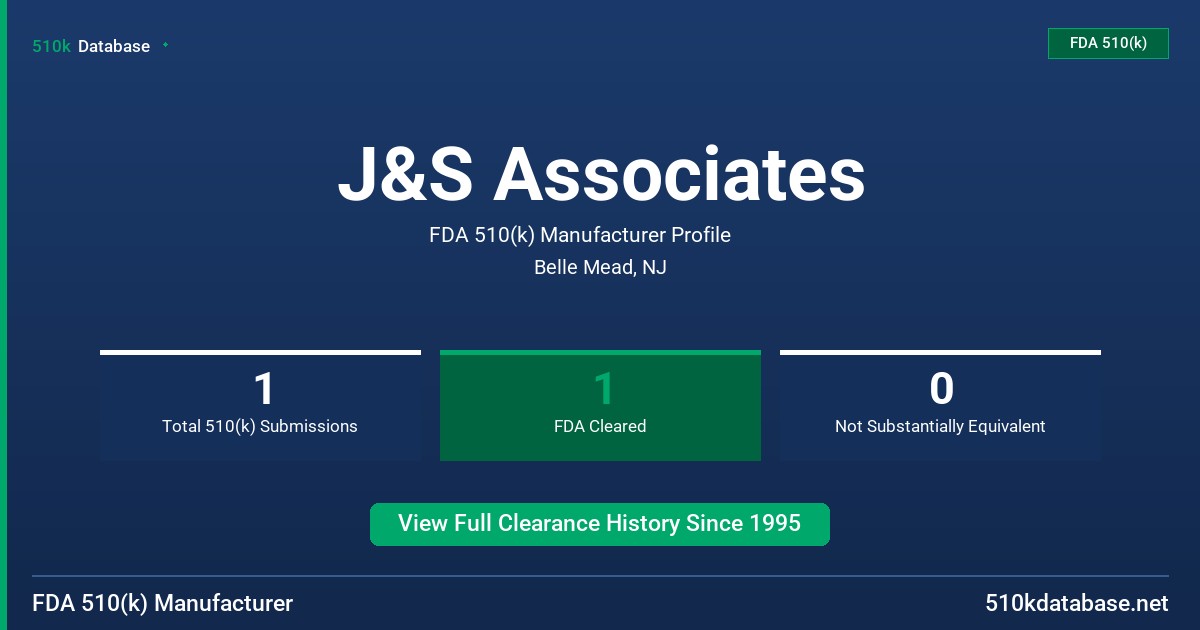 J&S Associates FDA 510(k) Manufacturer Profile